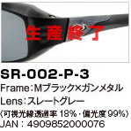 SR-002-P-3｜Frame：Mブラック×ガンメタル Lens：スレートグレー〈可視光線透過率18％・偏光度99％)