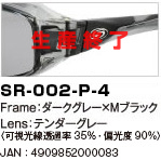 SR-002-P-4｜Frame：ダークグレー×MブラックLens：テンダーグレー〈可視光線透過率35％・偏光度90％〉