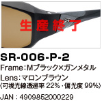 SR-006-P-2｜Frame：Mブラック×ガンメタル｜Lens：マロンブラウン〈可視光線透過率22％・偏光度99％〉